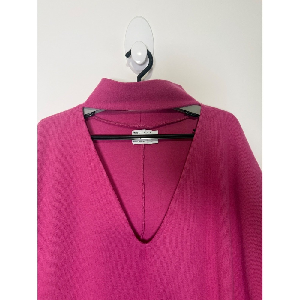 ASOS DESIGN Maxi Dress Women's 14 Deep V-Neck Choker Detail Pink - Picture 4 of 11